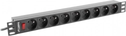 rack-mounted PDU power strip 19" 1U 16A, 9 FR outlets, 230 V, 3 m cable, black