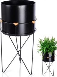 Metall-Pflanzgefäß auf Ständer, schwarz 17 × 31,5 cm