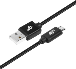 USB–micro USB-kabel 1,5 m met zwarte textiele vlecht