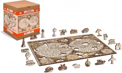 Wooden Double-Sided Puzzle ANCIENT WORLD MAP 2-in-1, 75 pieces