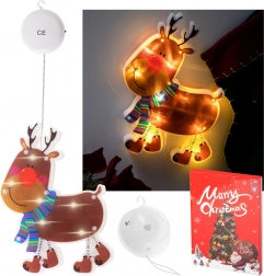 Décoration LED suspendue pour fenêtre – renne avec ventouse