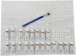 Malen nach Zahlen mit Rahmen 40 × 50 cm – Löwe