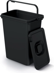 Poubelle avec couvercle à clapet 10 l en plastique recyclé