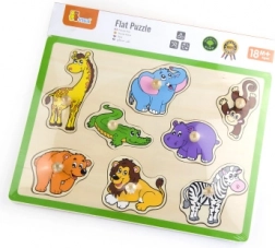 Wooden Wild Animals Peg Puzzle with Knobs 30 × 22.5 cm VIGA
