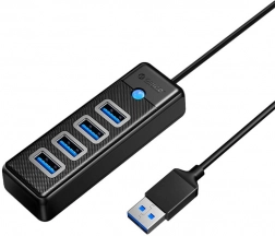 Orico hub USB 4× USB 3.0, 5 Gbps, câble 0,15 m, noir