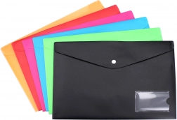 Pochette plastique à bouton-pression 36 × 26 cm