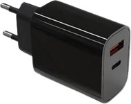 Chargeur secteur 20 W avec USB‑C et USB‑A avec Power Delivery, noir