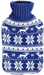 Bouillotte avec housse tricotée à motif nordique 2 l - 1 pièce