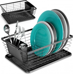 Black dish drainer 36 × 30 × 14.5 cm