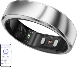Slim ring RingConn Gen 2 Air, maat 14, zilveren galaxie