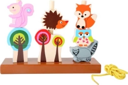 Wooden threading and stacking – forest animals small foot