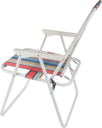Folding beach chair with armrests, lightweight and portable
