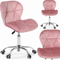 Bauerkraft Kinder-Drehbürostuhl aus Velours, rosa