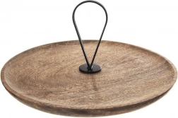 Houten etagère van mangohout 30,5 cm met metalen handvat