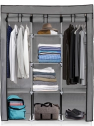 Faltbarer Textil-Kleiderschrank XXL mit Schubladen