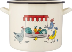 Marmite émaillée pour bouillon Kurki crème 10 l avec couvercle