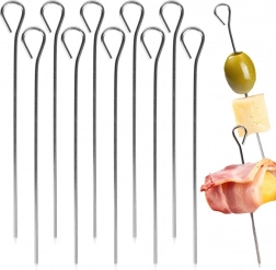 Stainless steel kitchen skewers with loop 10 cm, 10 pcs