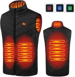 Gilet chauffant unisexe USB, taille 2XL