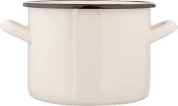 Silesia enamel pot 2.2 l, 16 cm, cream