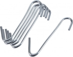 Steel hooks for kitchen rail 6 × 4.5 cm, 6 pcs