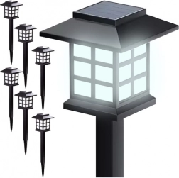 Solargartenlampen GARDLOV, 6er-Set, Kaltweiß, amorphes Panel