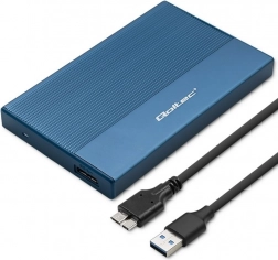 Boîtier en aluminium pour SSD/HDD 2,5" SATA avec USB 3.0, 5 Gb/s, 2 To – bleu