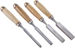 Set de ciseaux à bois avec manche en hêtre - 4 pièces