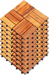 Holz-Terrassenfliesen 30 × 30 cm, Set mit 9 Stück