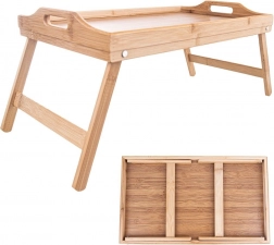 Table de petit-déjeuner pliante en bambou 50 × 30 × 24,5 cm