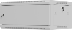 Wall-Mount 19" Rack Cabinet 4U 600 × 450 mm, gray, metal door, LANBERG WF01 (flat pack)