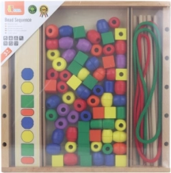 VIGA Logical Beads Wooden Educational Game, 104 Pieces Montessori