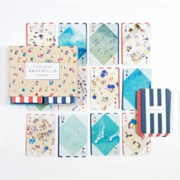Playing Cards Beach Motifs Gray Malin