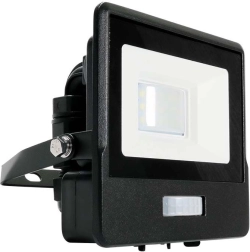 LED Floodlight 10 W with Motion Sensor, SAMSUNG Chip, 4000 K, Black
