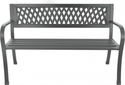 Gartenbank aus Metall mit Rückenlehne, grafitfarben