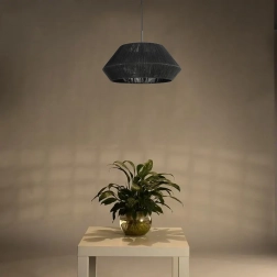 hanglamp van natuurlijk rotan 50 cm, zwart