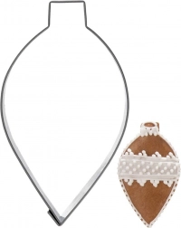 Stainless steel cookie cutter bauble 9 cm