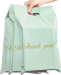 Mint courier envelopes with handle 500 × 600 + 70 mm, 50 pcs – Thank you