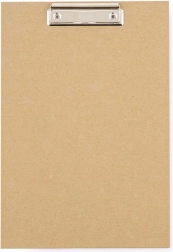 schrijfonderlegger A4 kraft nature met metalen clip