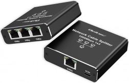 Répartiteur Ethernet mini switch 1x3 RJ45 1000 Mb/s USB-C en aluminium