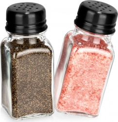 Salière et poivrière en verre 80 ml, lot de 2 pièces
