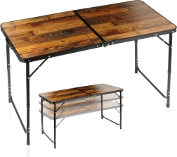 Table de camping pliante Vilde 3-en-1 avec hauteur réglable 120 × 60 cm