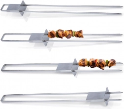 Stainless Steel Double Skewers for Shashlik 36 cm, 4 pcs