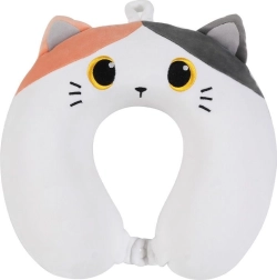 Travel neck pillow orange cat