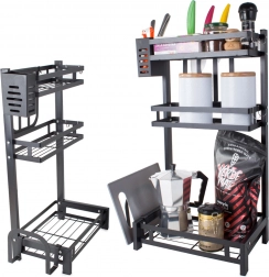 Metallischer dreistöckiger Küchenorganizer