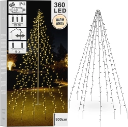 Guirlande lumineuse de Noël 360 LED pour mât