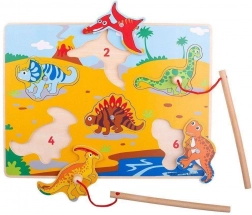 Bigjigs Toys Wooden Dinosaur Catching Game