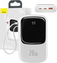 Powerbank Baseus Qpow Pro with Lightning Cable and USB 20000mAh 20W White