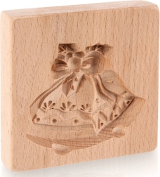Houten koekjesmal belletjes 10 × 10 cm