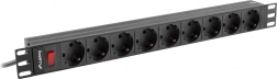 power strip Rack PDU 19 inches 1U 16A 9xSchuko 3m black