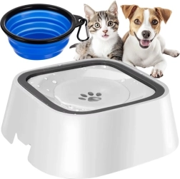 Non-Spill Water Bowl with Purlov Gift for Dogs and Cats